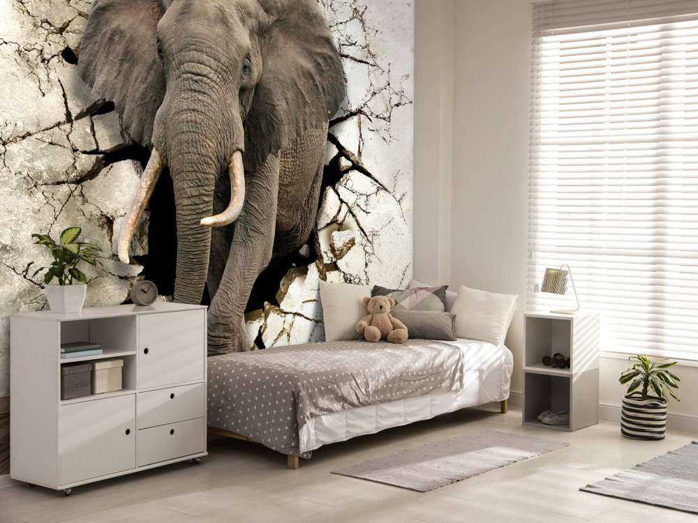 Grote olifant uit de muur