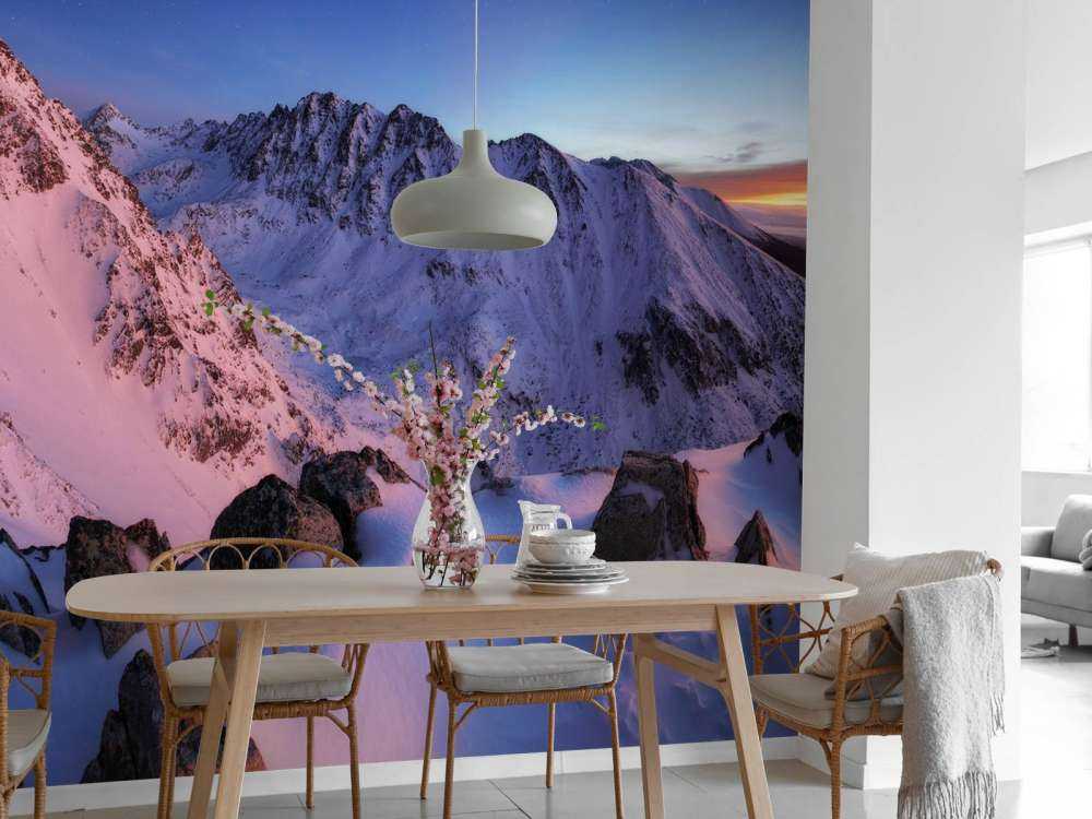 Ingesneeuwd berglandschap in Slowakije