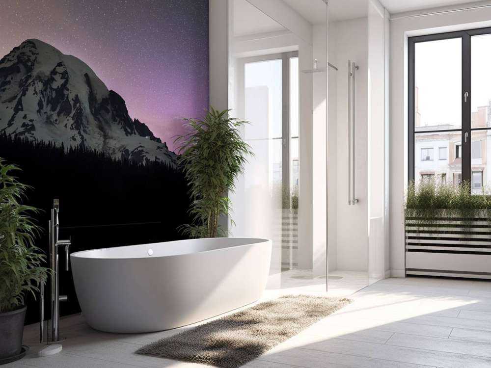 Mount Rainier met noorderlicht