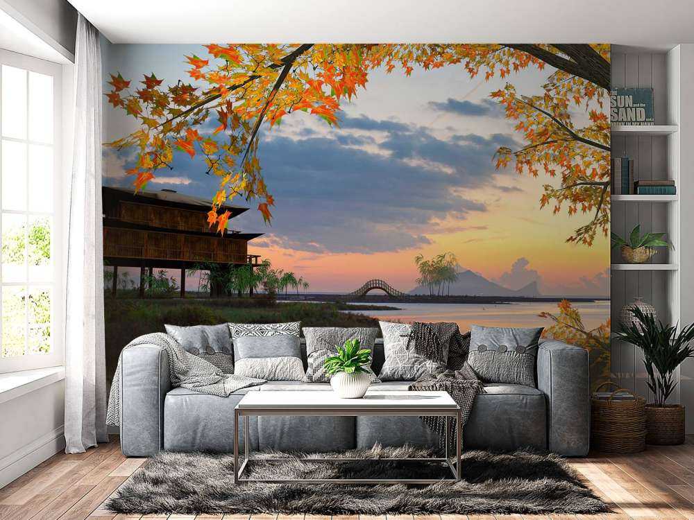 Chinees landschap in de herfst