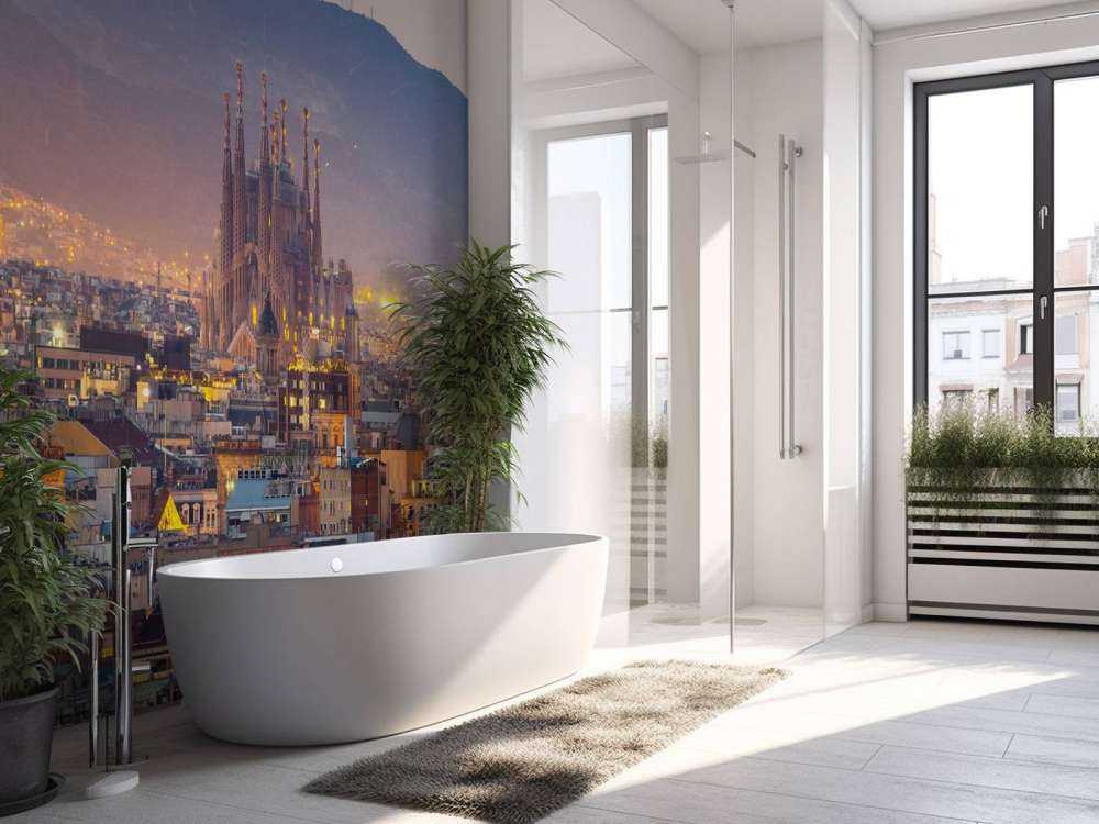 Barcelona met de Sagrada Familia in de avond