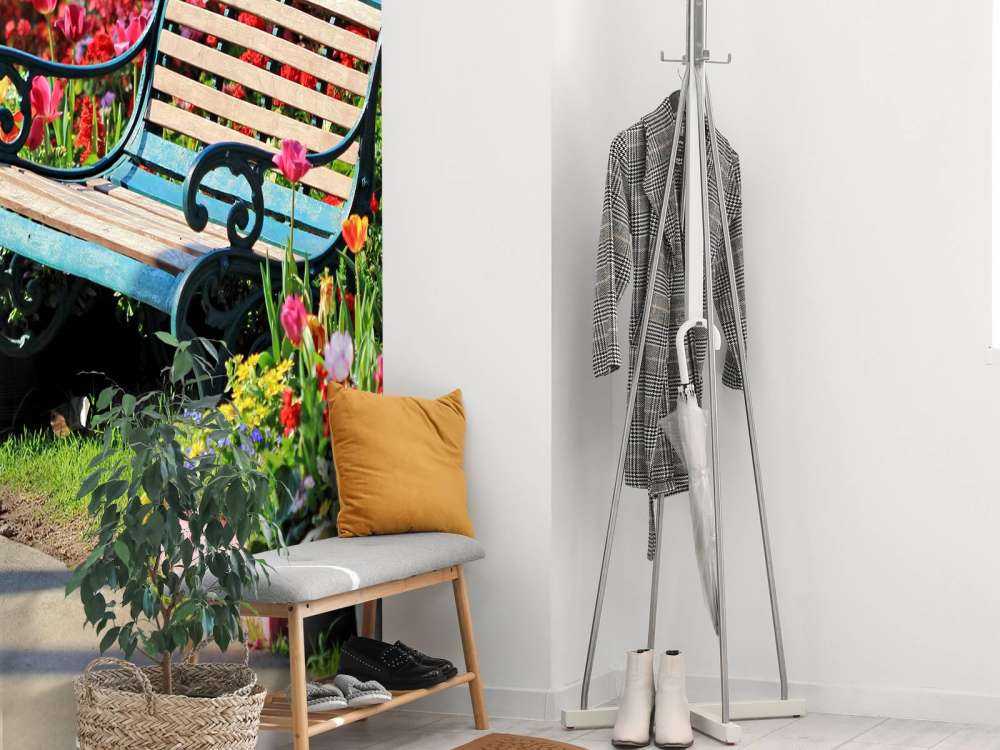 Park met kleurrijke tulpen