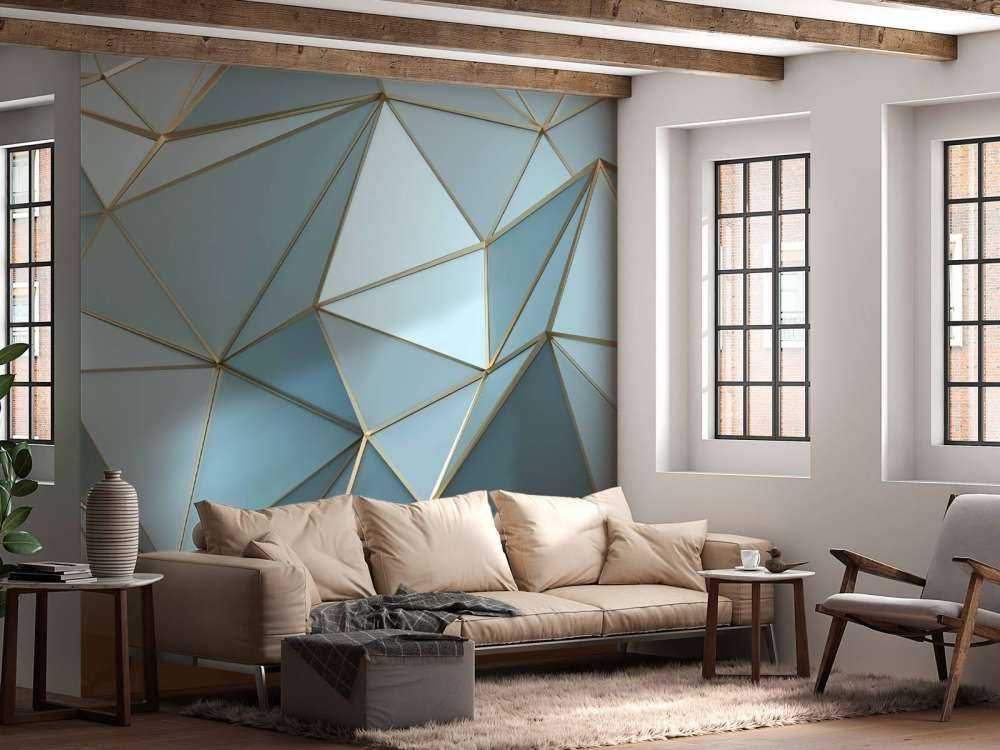 Driehoekige textuur in het blauw