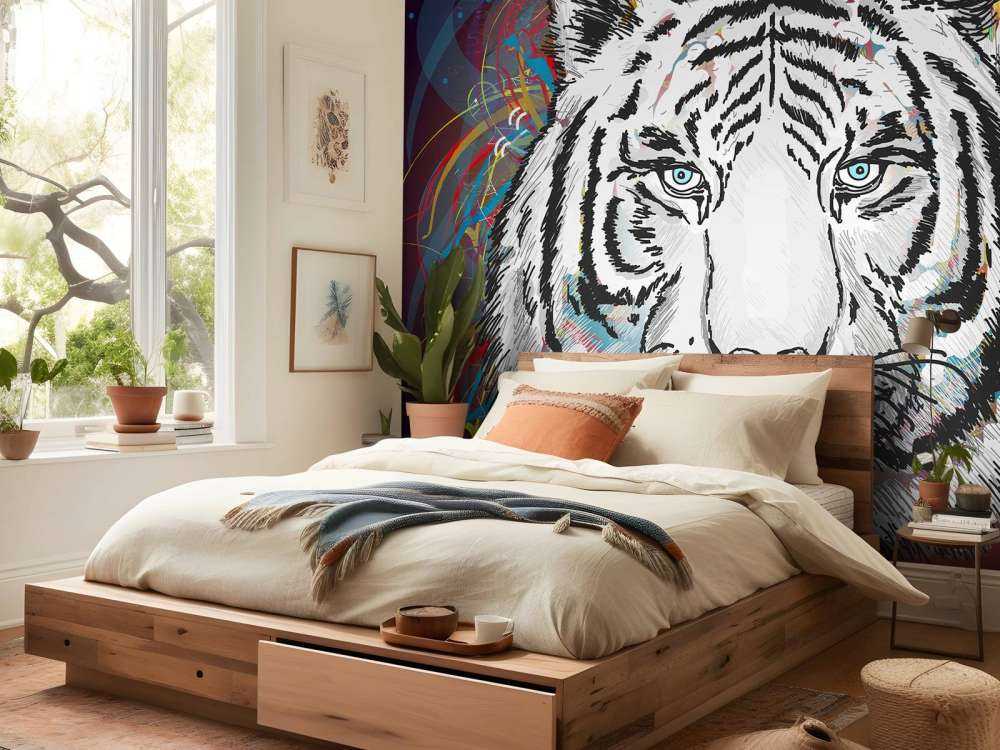 Tijger in de ruimte vector