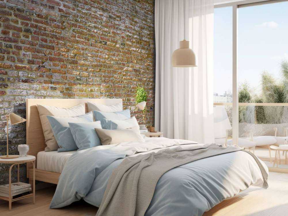 Oude stenen stadsmuur met plantjes