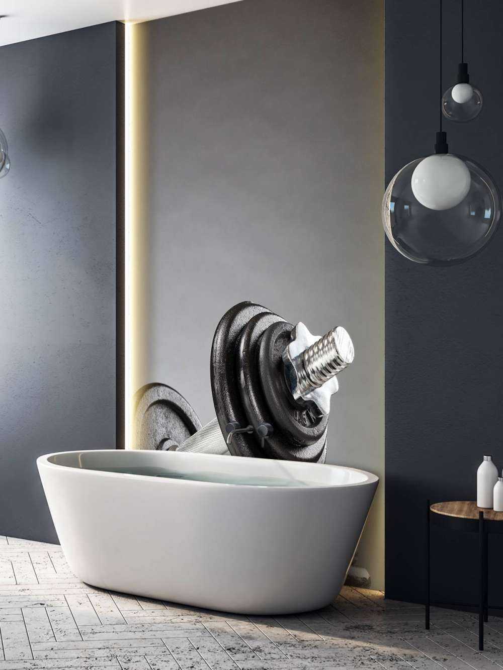 Dumbell met zwarte schijven