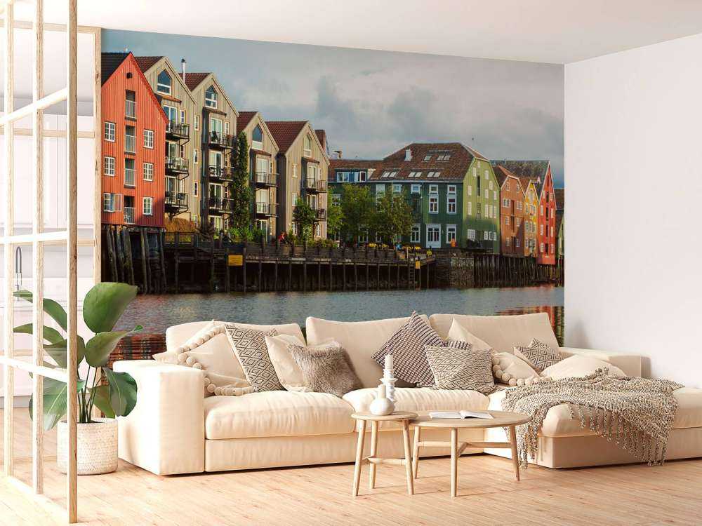 Kleurrijke Huizen Aan Waterkant