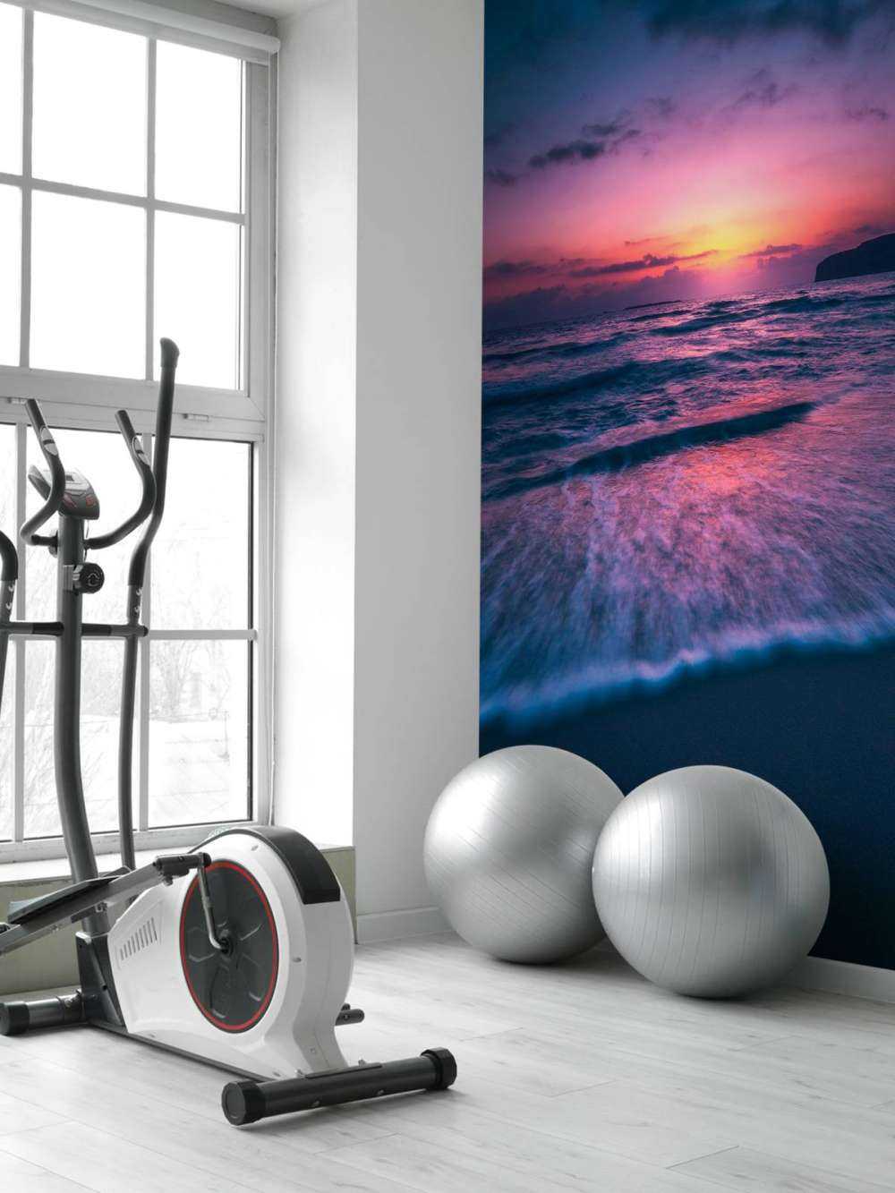 Avondgloed aan paarse kust