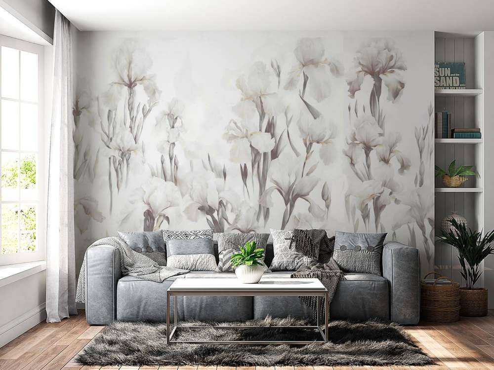 Irises Dance Seamless Muted Beige