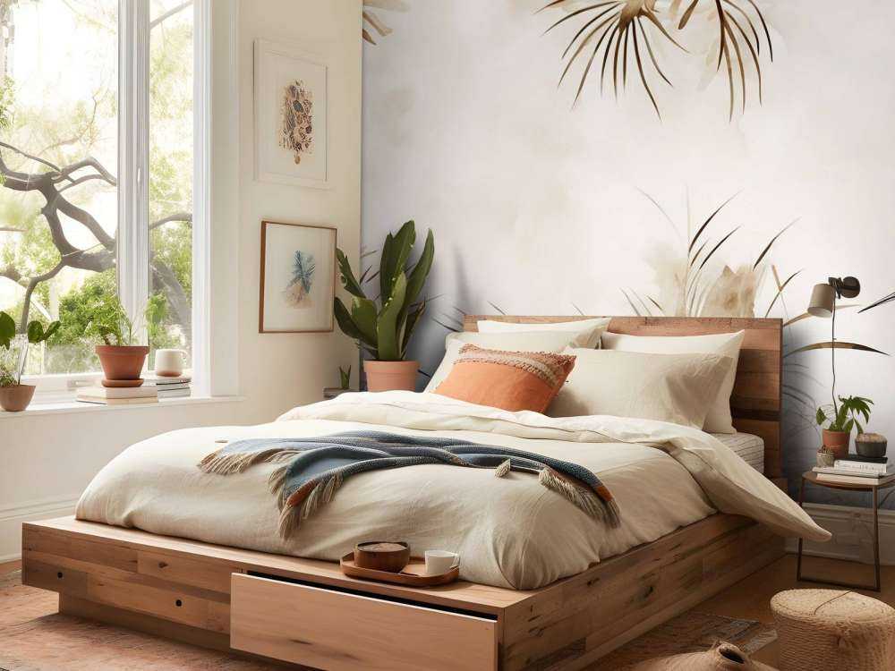 Cranes in Field Taupe