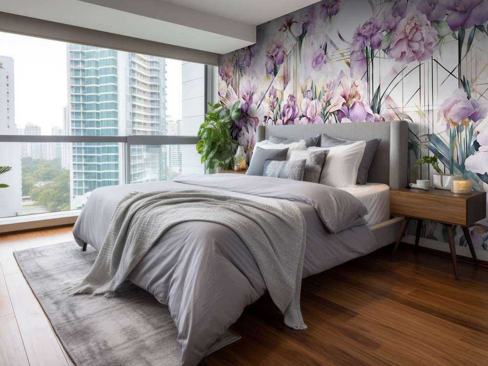 Huge Watercolor Irises Purple