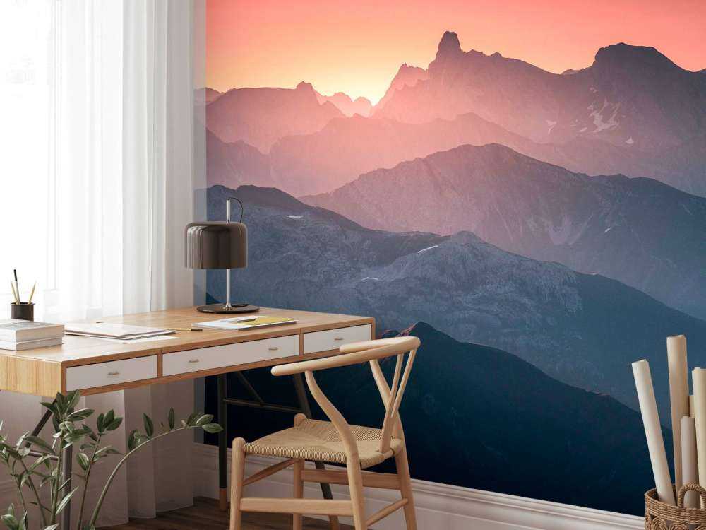 Bergen in zacht avondlicht