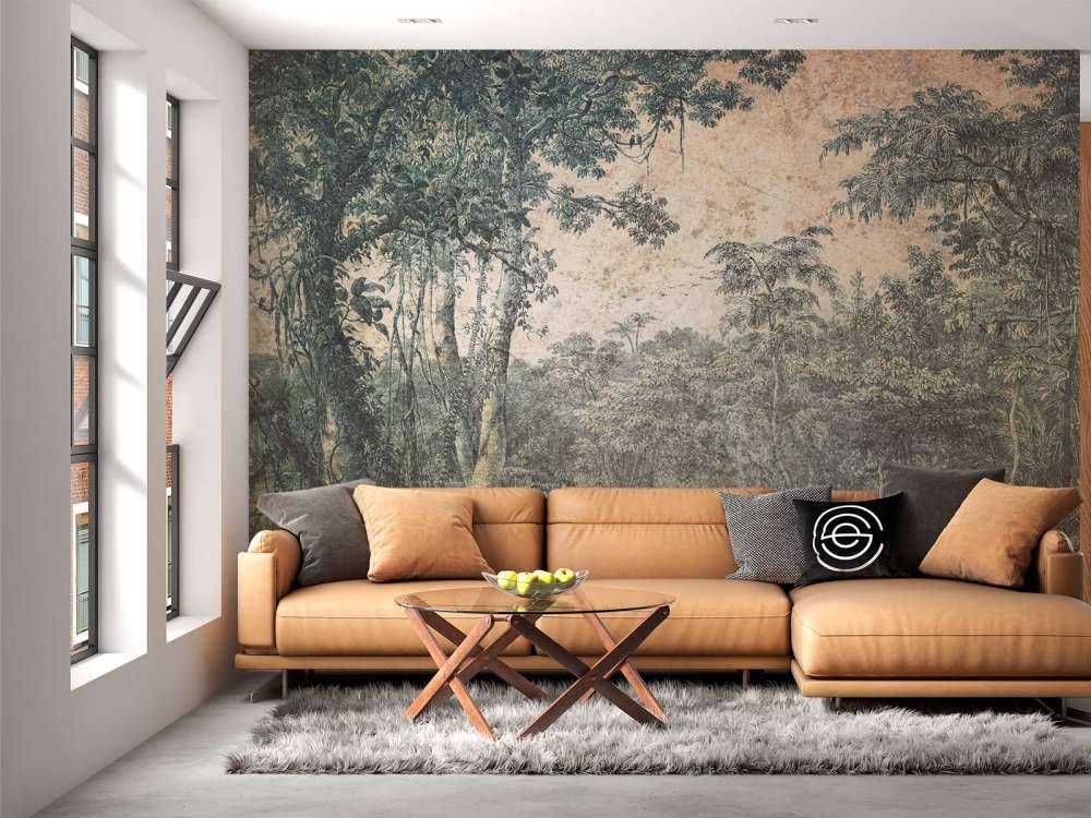 Verweerd tropisch woudpanorama