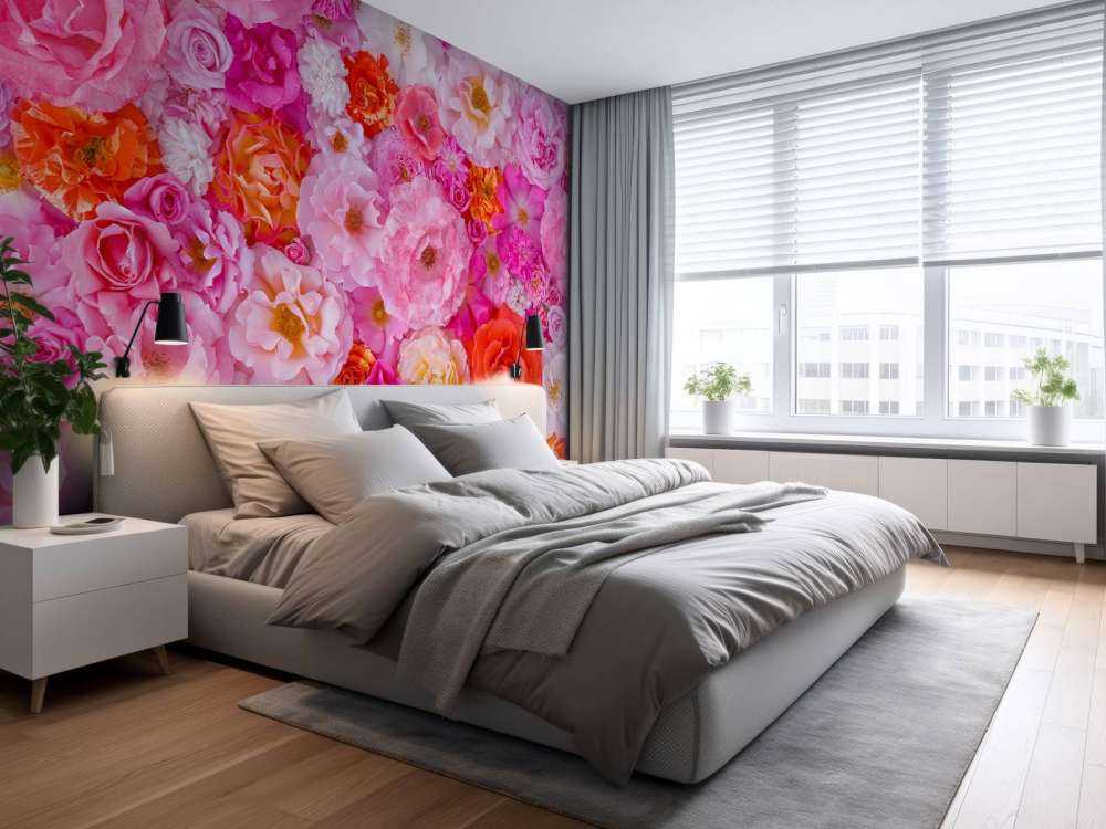 Full frame of variety of garden roses, flower background