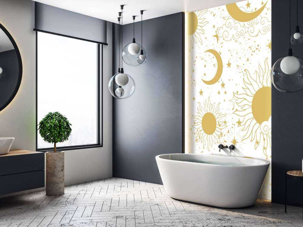 Zon maan en sterren in goud