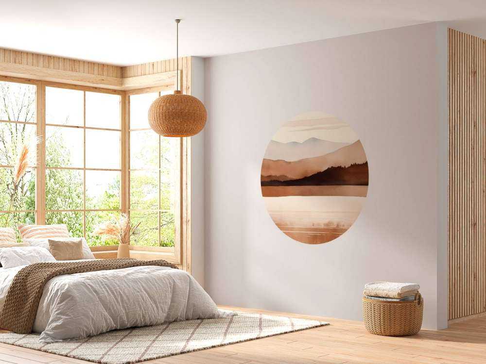 Calm Lake View Watercolor Landscape