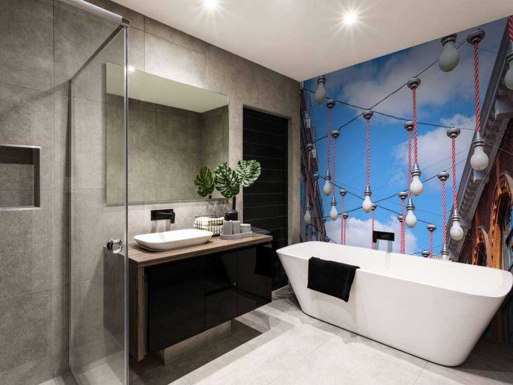 Light bulbs hanging across the buildings for Christmas decorations, London