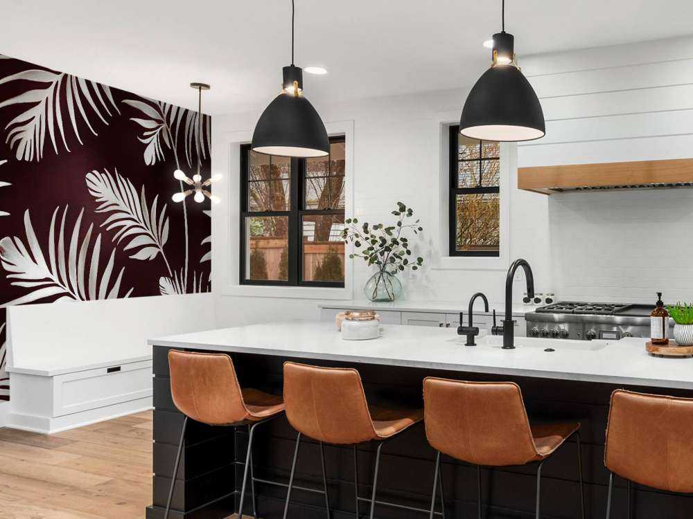 Golden leaves on dark Deep Blue