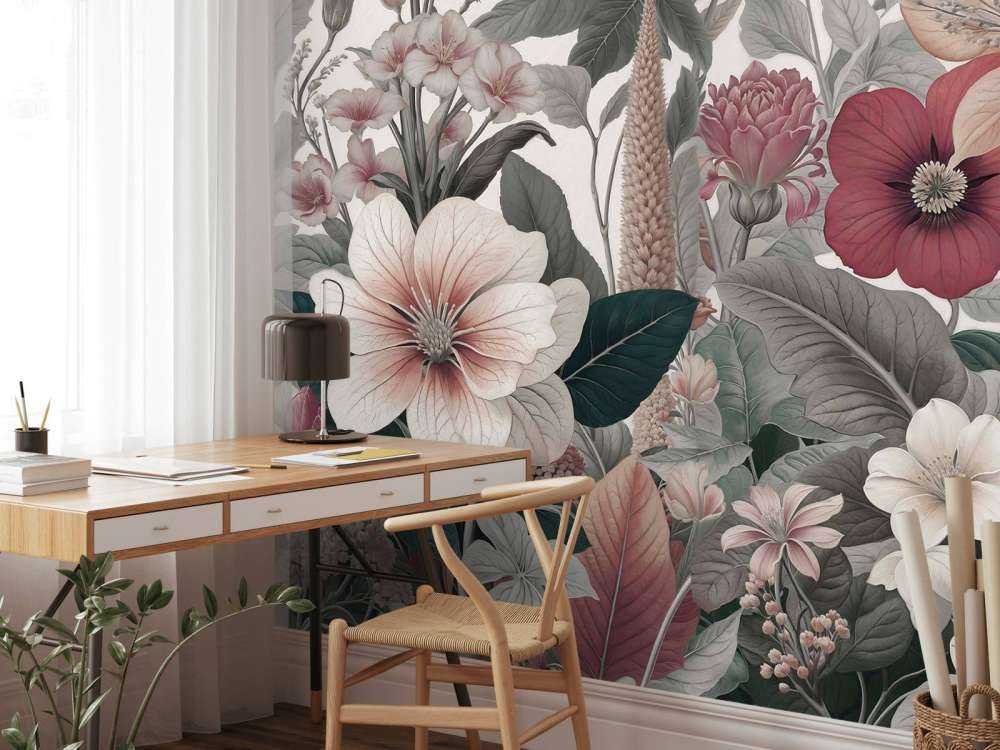 Artistieke bloemen in zachte aardetinten