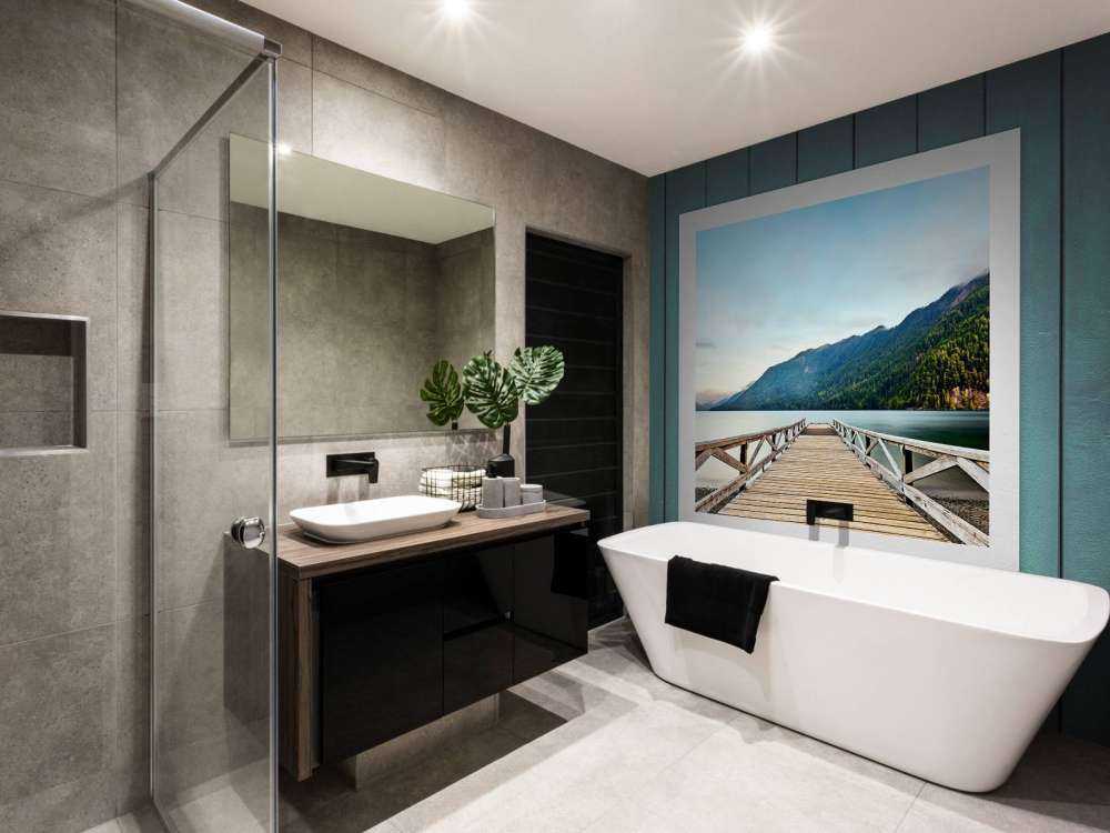 Houten steiger aan bergmeer