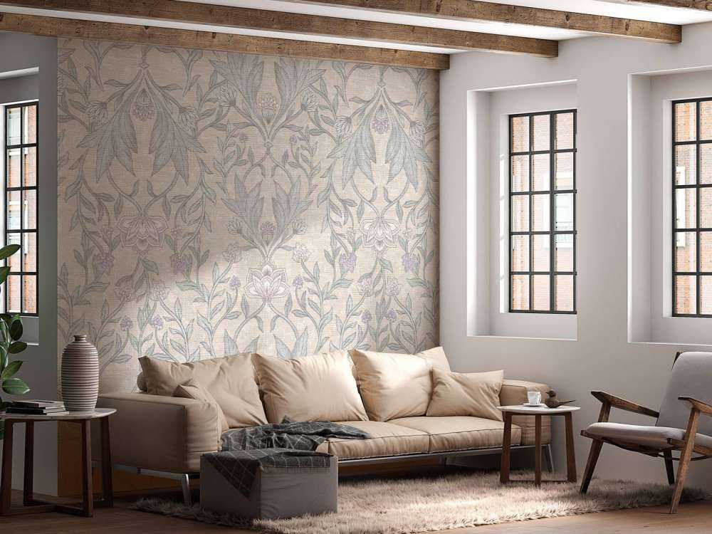 Morris bloemen damask - neutral beige