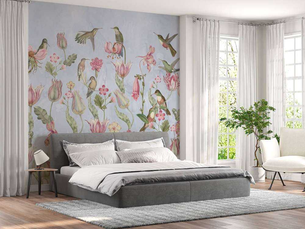 Spring Hummingbird Symphony - Pastel Blue Serenade
