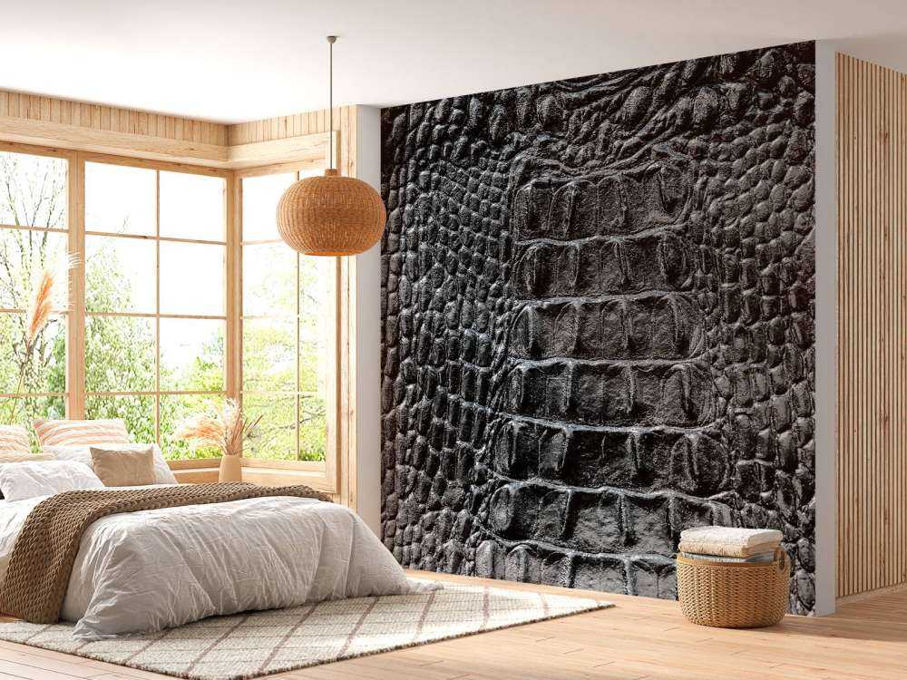 Krokodillen huid in het zwart