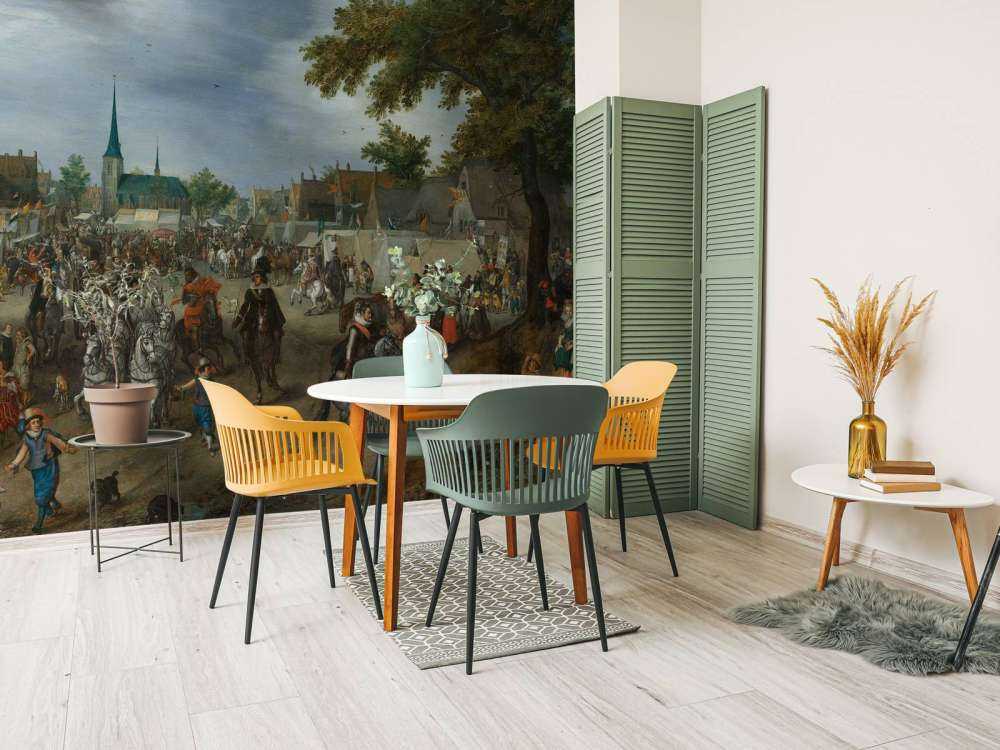 Prins Maurits en Frederik Hendrik op de paardenmarkt van Valkenburg