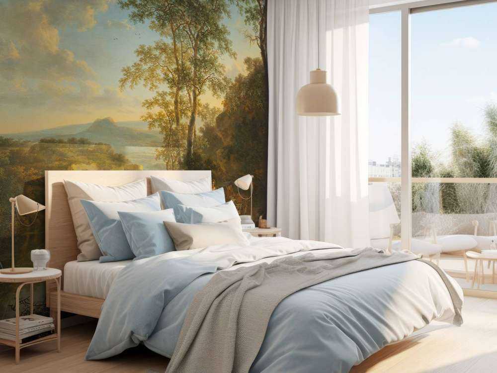 Italiaans landschap met de Ponte Lucano over de Aniene rivier