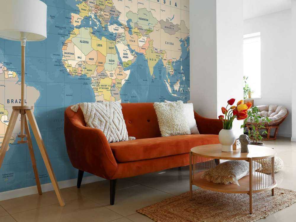 Wereldkaart met namen