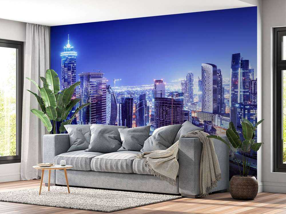 Dubai met een blauw effect