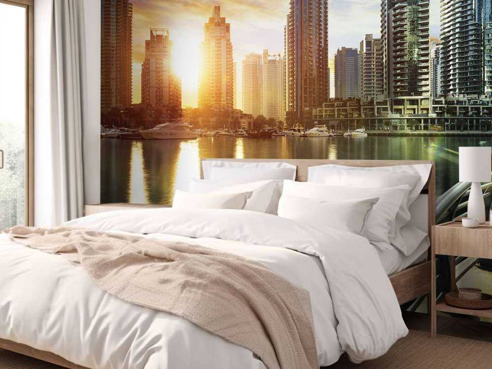 Dubai Marina bij zonsopkomst