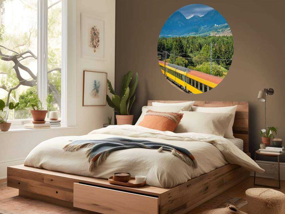 Trein door een bos in Slowakije