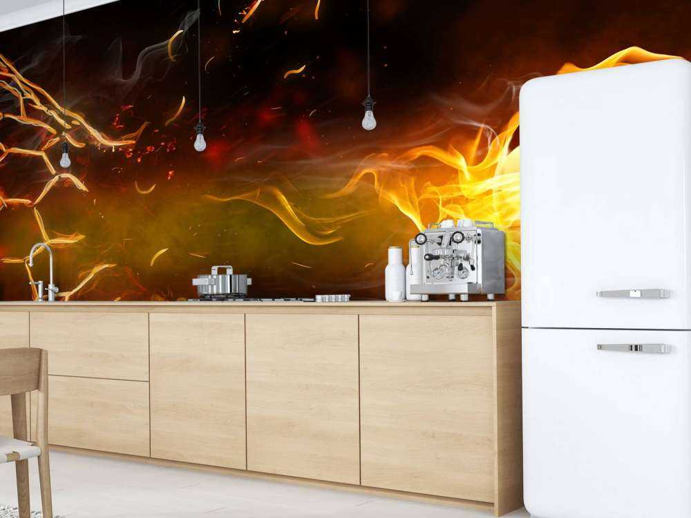 Voetbal brandt door het net