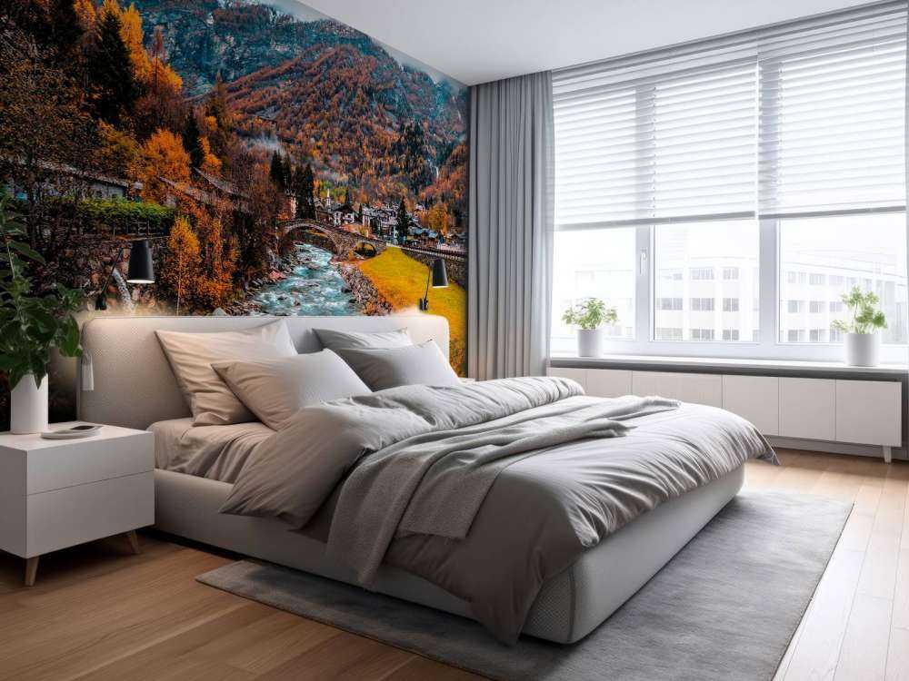 Rivier langs een dorpje