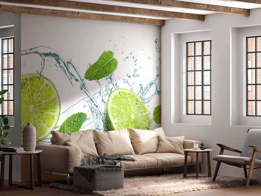 Water met limoen en munt