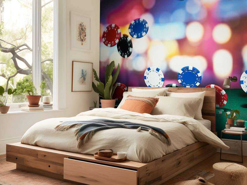 Pokerchips op een pokertafel