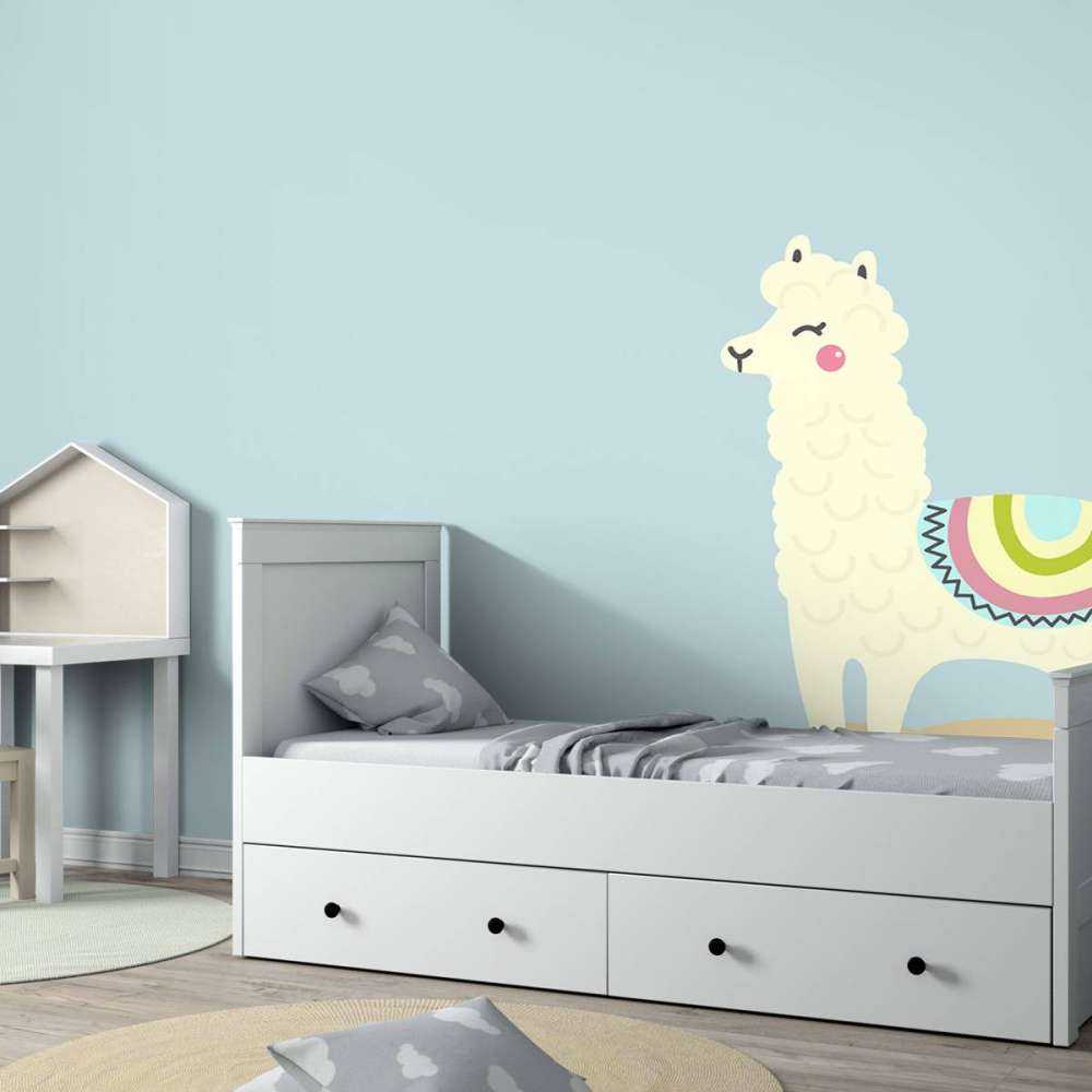 Alpaca design met een blauwe achtergrond