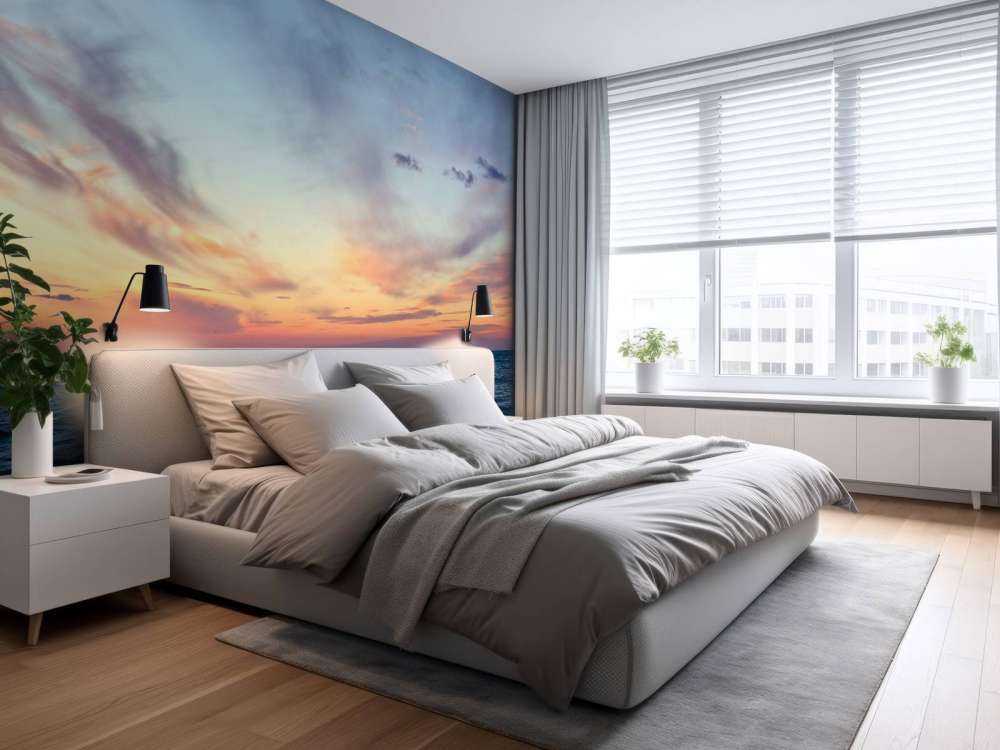 Zonsondergang op open zee