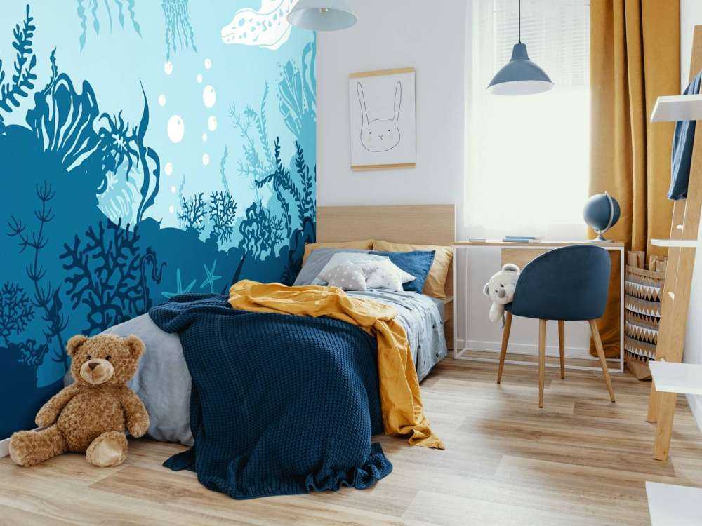 Blauwe onderwaterwereld