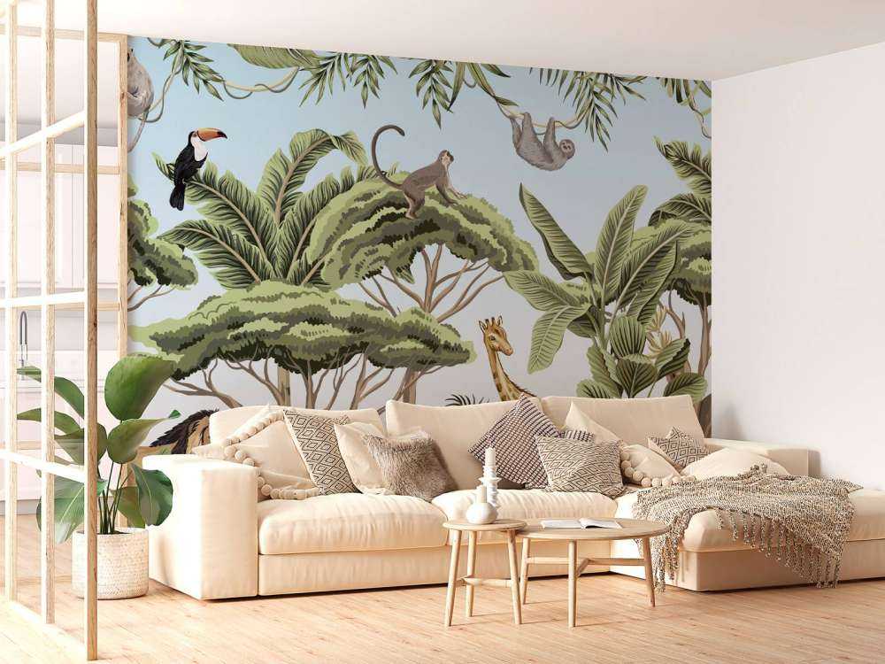 Patroon met jungle dieren