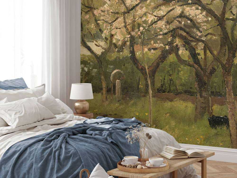 Bloeiende boom in een boomgaard