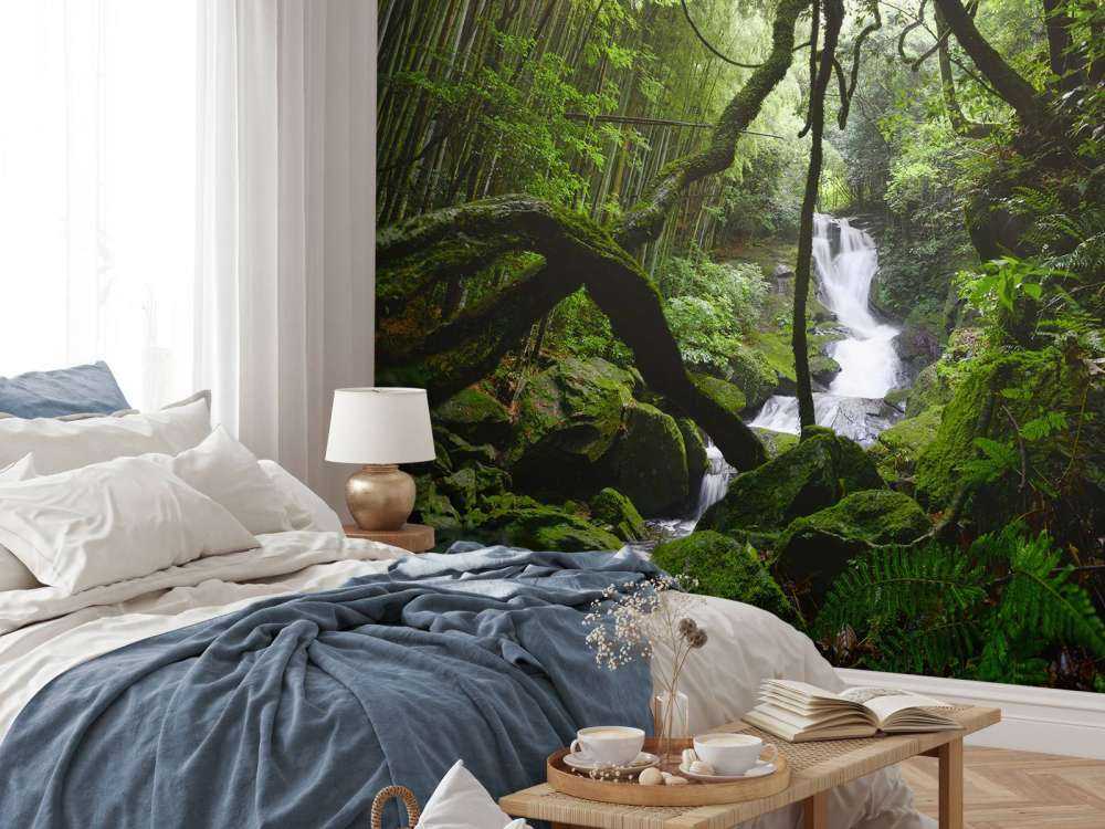 Waterval omgeven door bomen