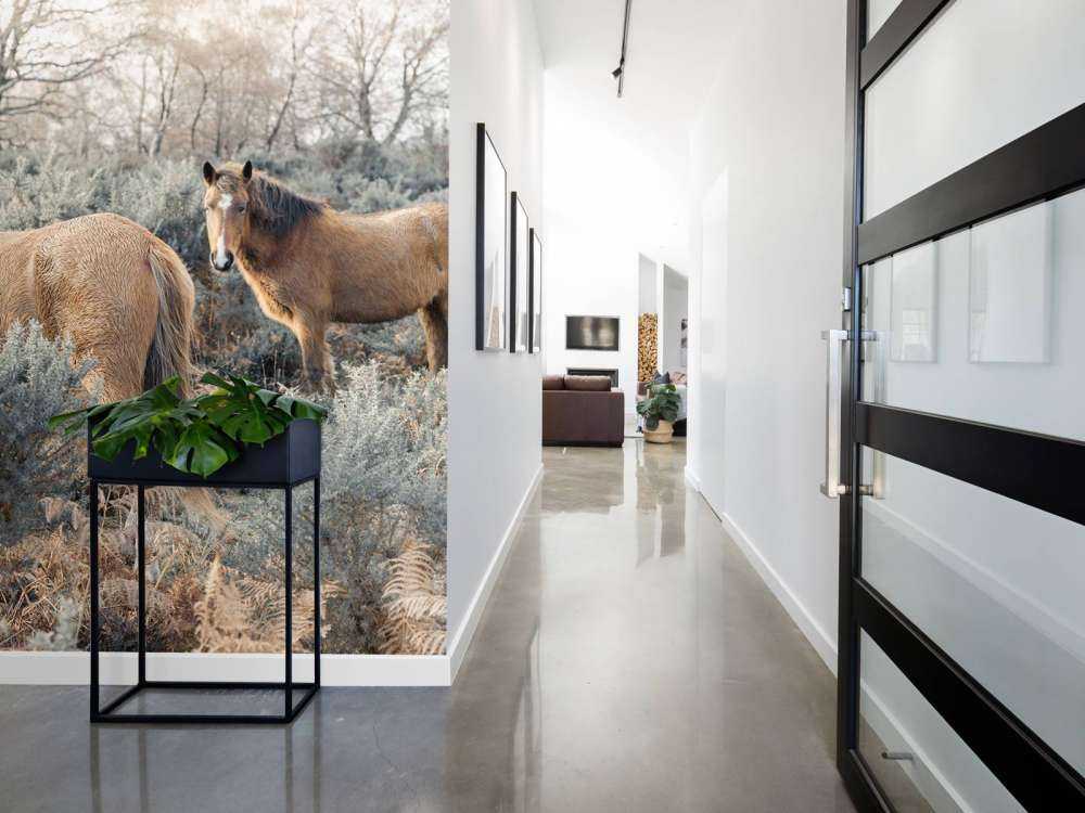 Wilde paarden in een veld
