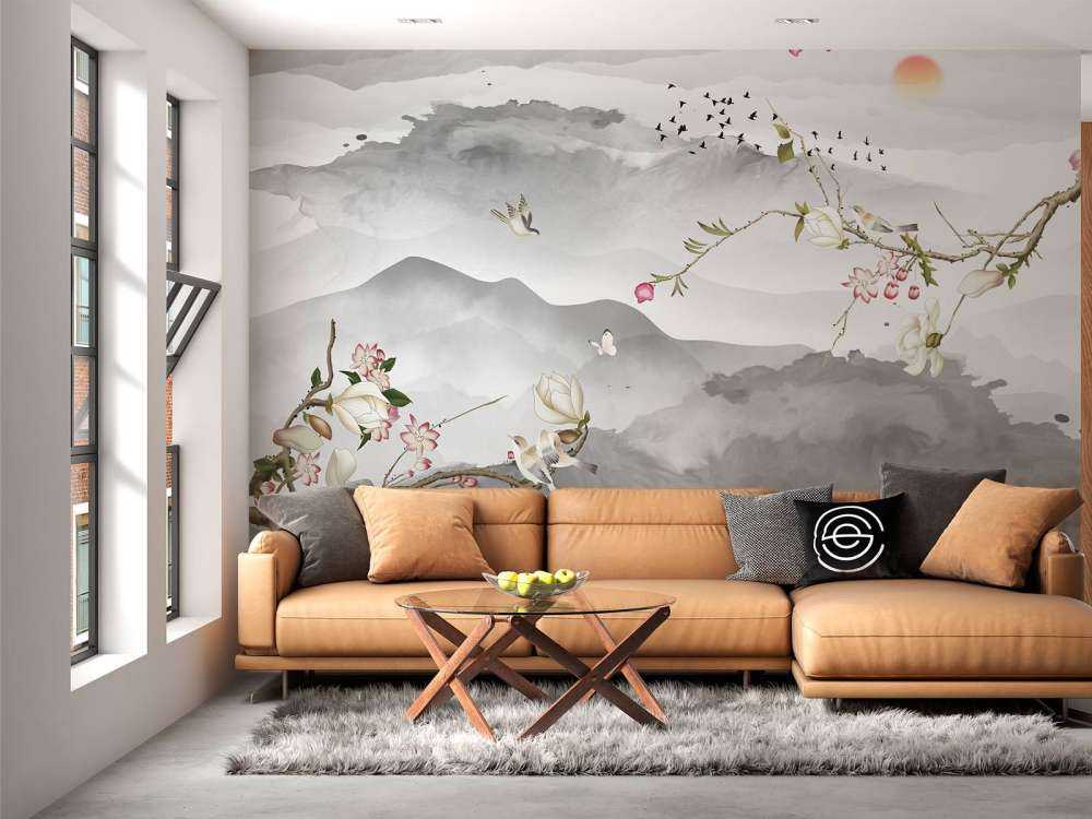 Grijze bergen en heuvels