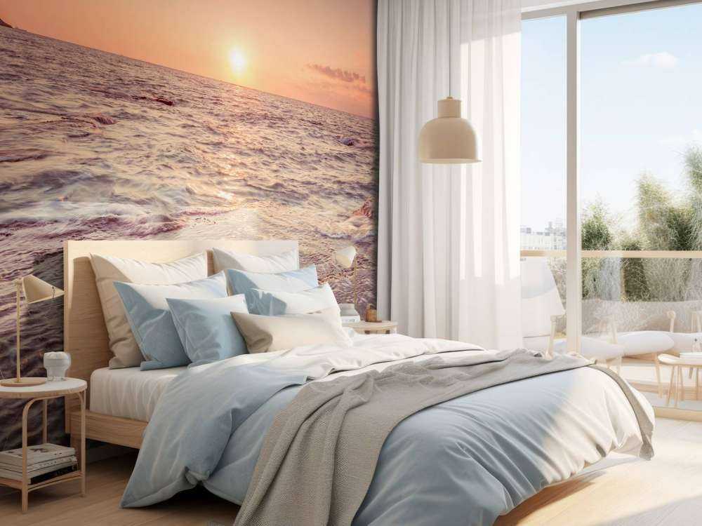 Strand zonsondergang