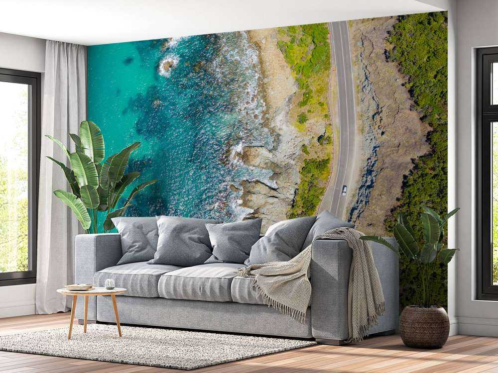 Drone shot van de kust