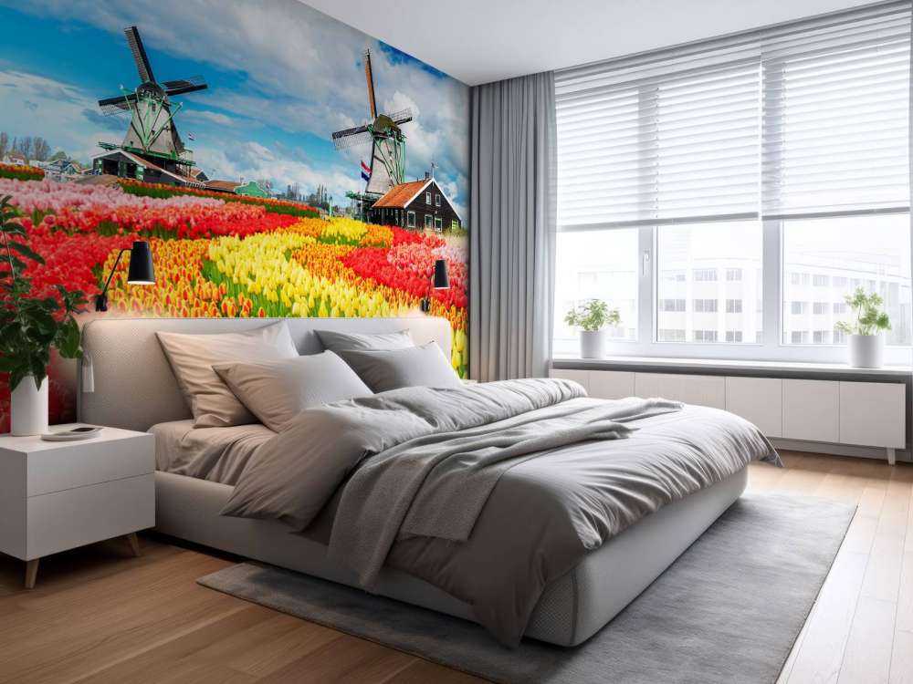 Kleurrijke tulpen creatie