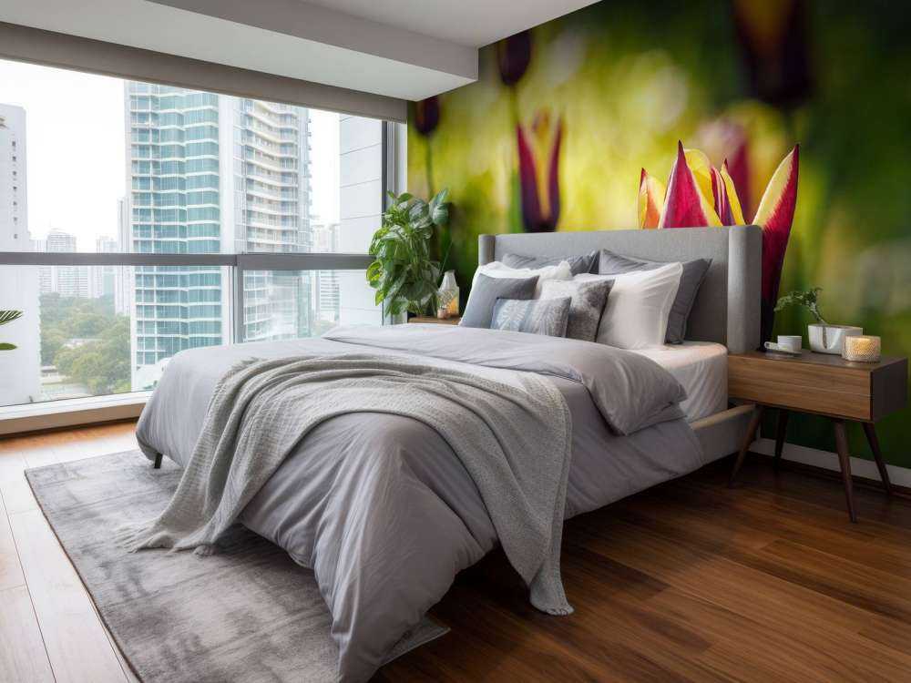 Rood-gele tulpen close-up