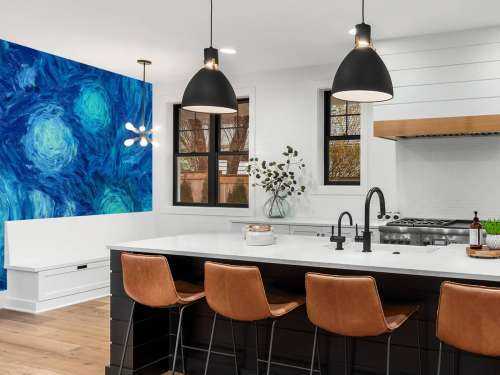 Geschilderde blauwe bloemen structuur